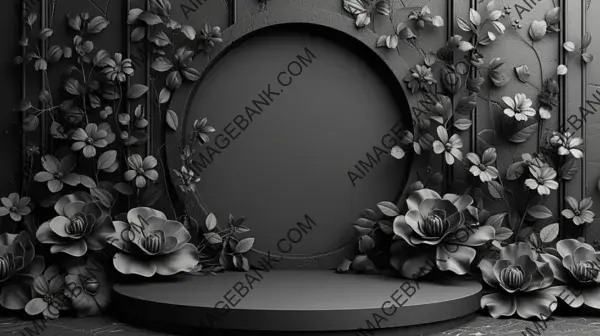 Spring Black Table: 3D Roses Floral Summertime