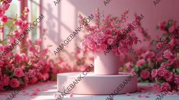 Pink Table Decor: Springtime 3D Roses Floral