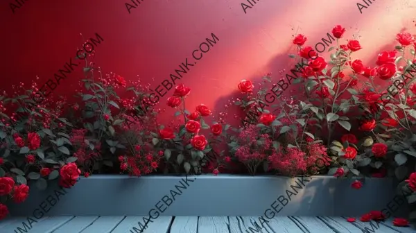 Red Table Setting: 3D Roses Floral Summer