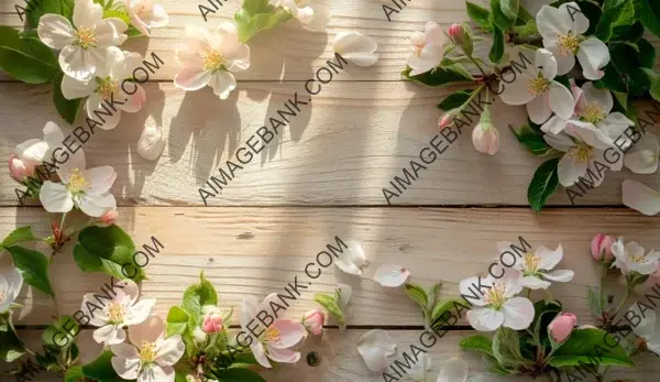 Apple Blossoms: Sunlit Wood Background