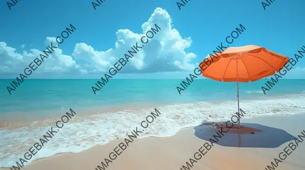 Umbrella on Beach: Summer Vacation Scene