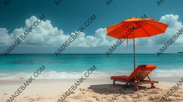 Summer Beach Umbrella: Relaxing Vacation Scene