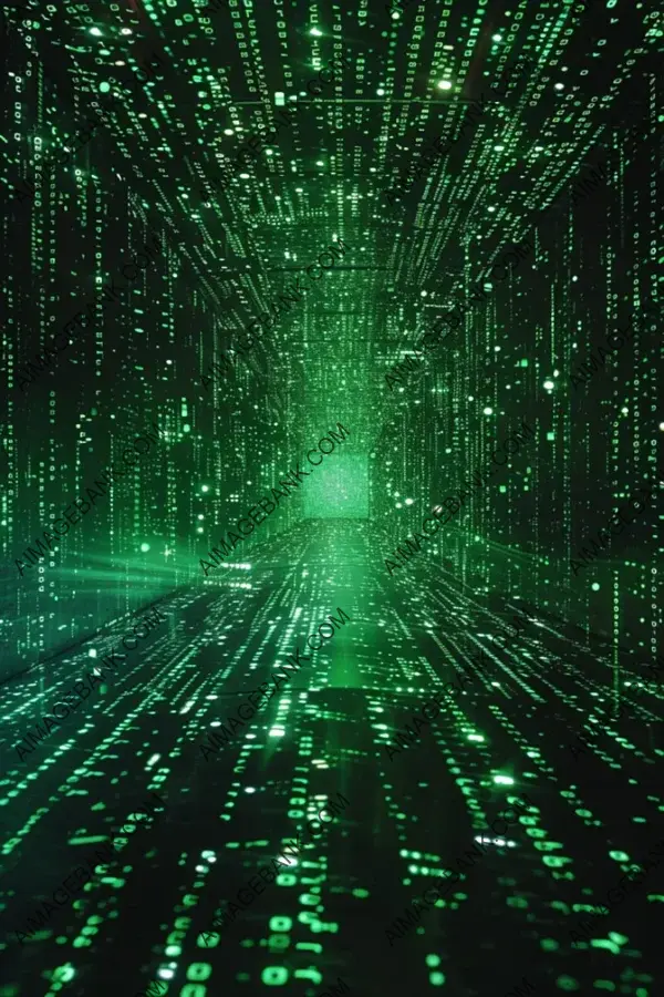 Cyberspace Data Stream: Digital Code Matrix Flow