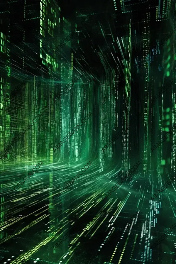 Digital Code Flow: Cyberspace Data Stream Matrix
