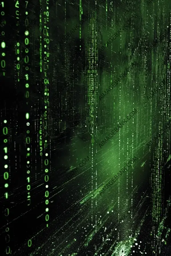 Cyberspace Matrix: Data Stream with Digital Code Flow