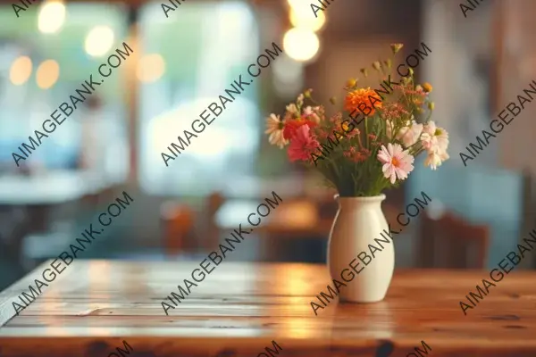 Table Decor with Blurred Flower Vase Bokeh