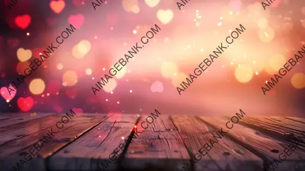 Wooden Table Top with Subtle Blur Background