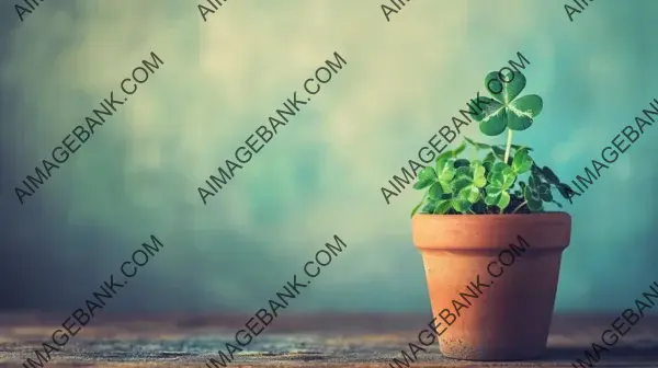 Four-Leaf Clover in a Potted Plant: Open Space