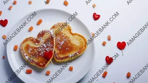 Heart-Shaped Pancakes with Homemade Decoration