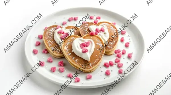 Homemade Pancakes in Heart Shape: Decorative