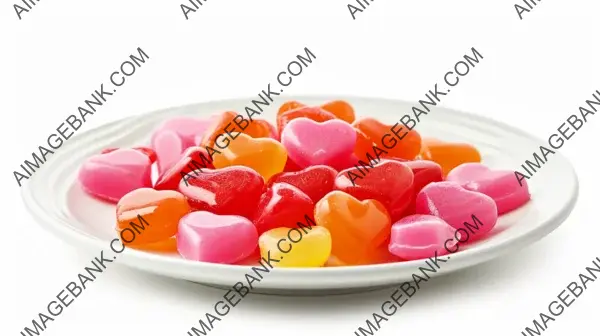 Isolated Love Hearts Plate on White Background