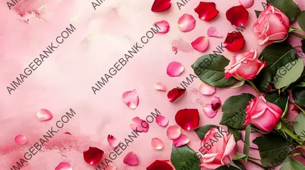 Red Pink Roses Leaf Light Background