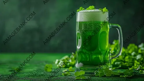 Dark Green Background with St. Patrick&#8217;s Day Green Beer