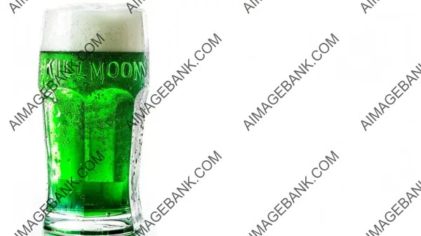 Cold Green Beer in Text Kilmoon Glass