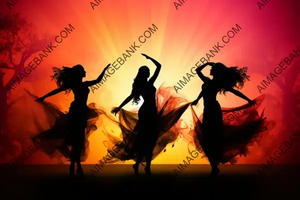 Embracing Joyful Rhythm: Vector Silhouette Dancers