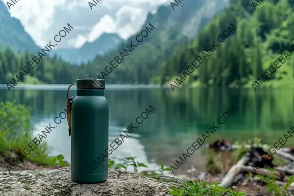 Lakeside Serenity: Green Reusable Thermo Water Bottle