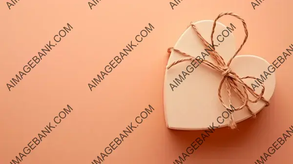 Tied with Brown Ribbon: Large Beige Heart Box
