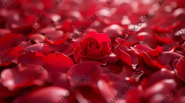 Abstract Floral Art: Red Rose Petals Falling