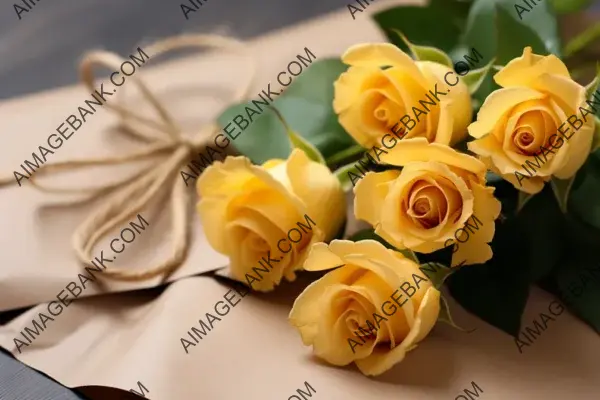 Light Brown Background: Beautiful Yellow Roses