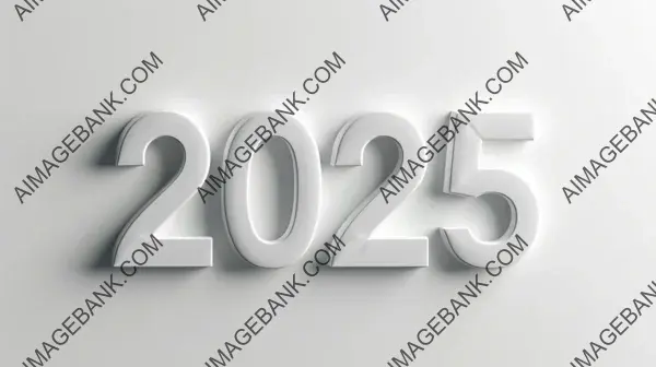 2025 Modern Lettering in 3D Style on White Background