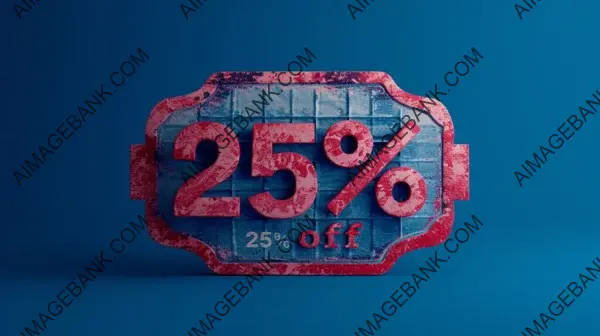 3D Render Typography Saying &#8216;25% Off&#8217; Isolated