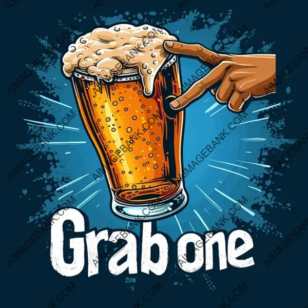 Beer Pint Cartoon with Groovy Grab Message