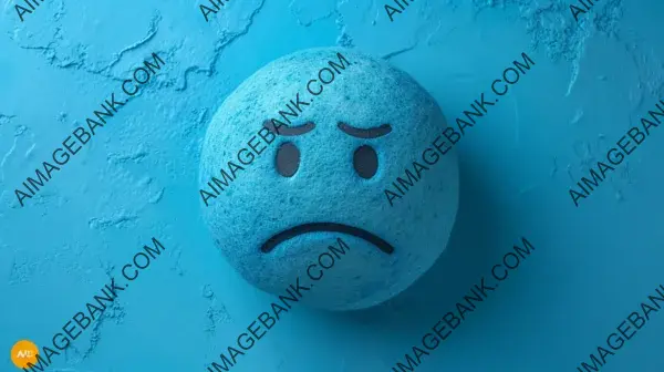 Sad Emoji Face White Background Blue Mond