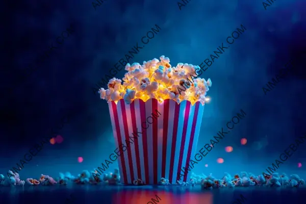 Cinema Poster with Bucket Illuminated Realistically