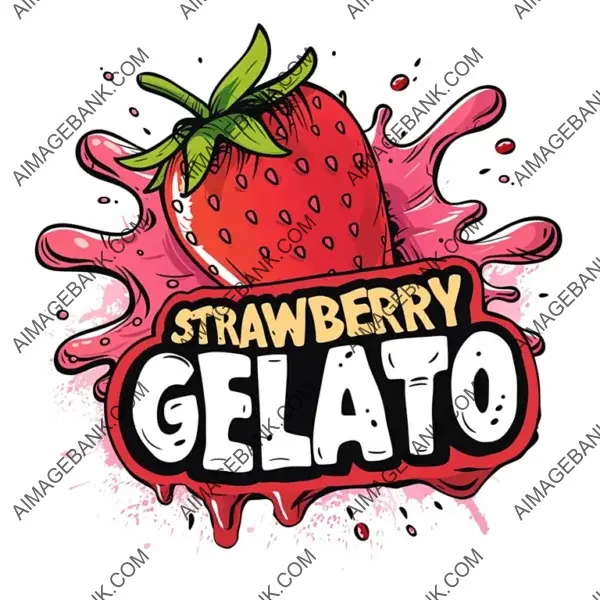 Drippy Burst Design with Strawberry Jelly Text