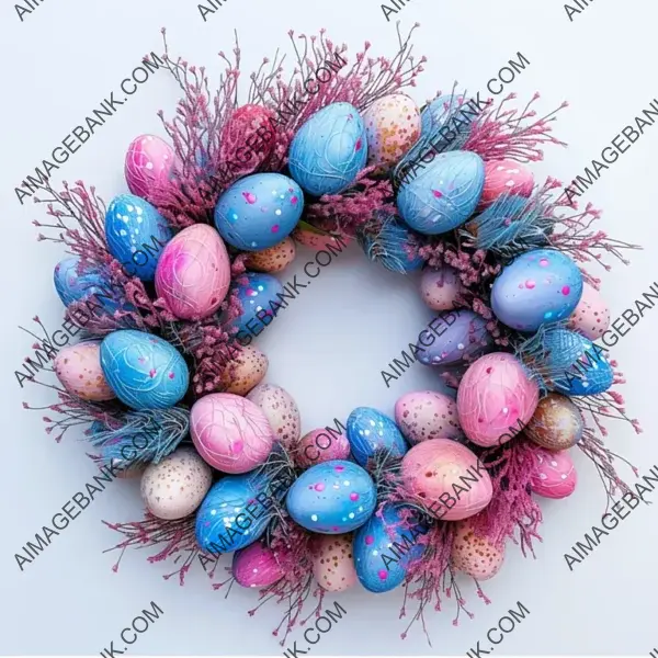 Vibrant Colored Easter Egg Wreath Style