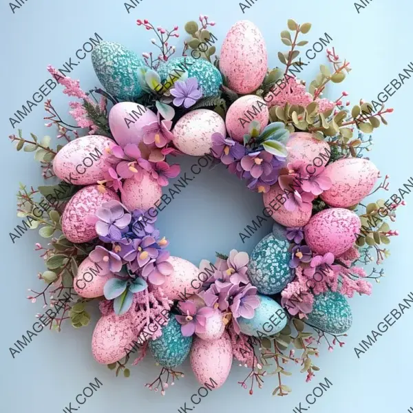 Vibrant Colored Style for Easter Egg Wreath