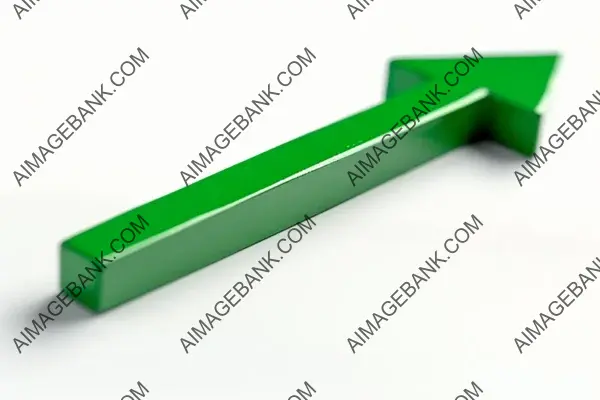 Green Graph Arrow on White Background