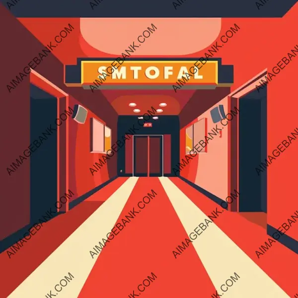 Minimalistic Cinema Entrance Clipart Sticker