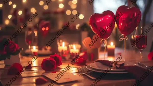 Valentine&#8217;s Day Ambiance Enhanced with Heart-Shaped Decor