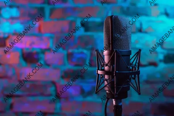 Gradient Brick Wall Background for Studio Microphone