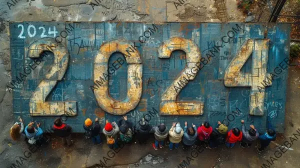 Text &#8216;2024&#8217; Created with Arrangement of Mechanical Components