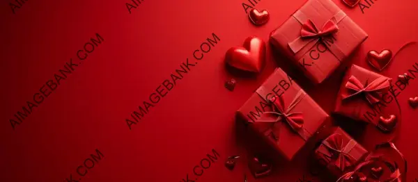 Red Background for Valentine&#8217;s Day Gift Wrapping