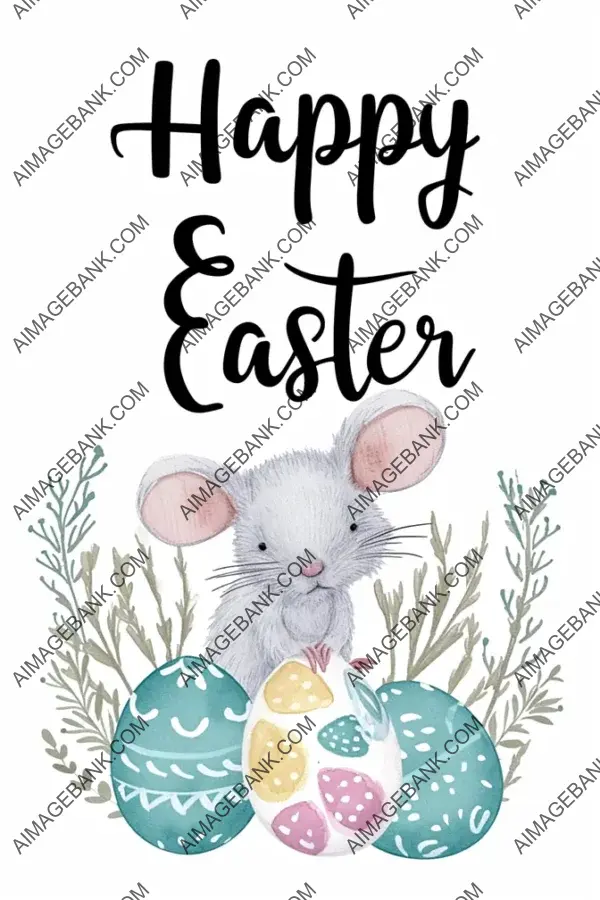 Easter Mouse and Eggs Poster &#8211; Banner