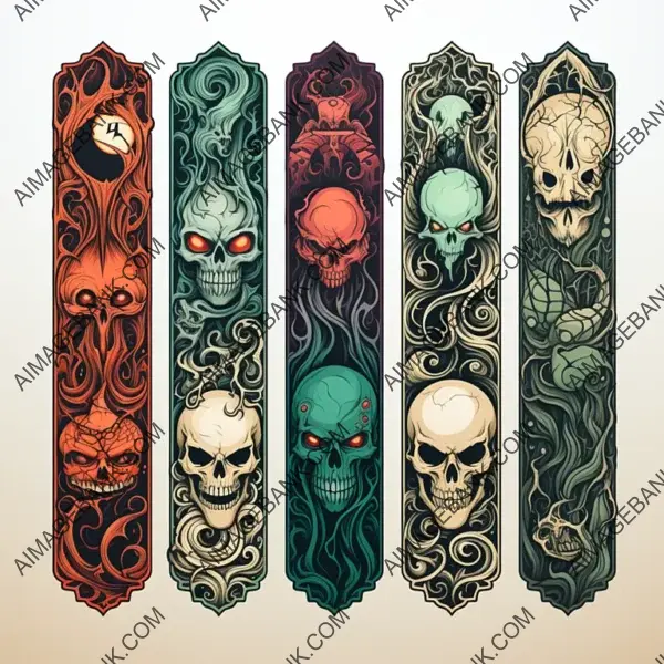 Scary Designs Bookmark on White Background &#8211; Banner