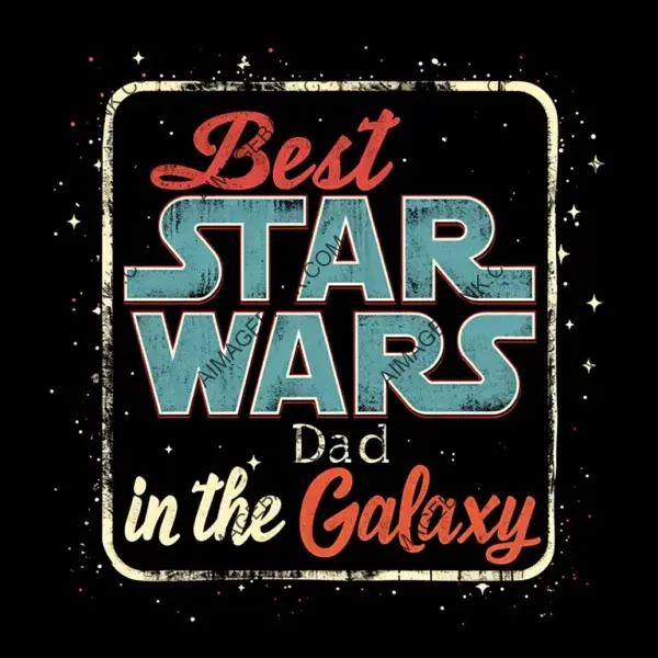 Star Wars Font Banner &#8211; &#8216;Best Dad in Galaxy&#8217;