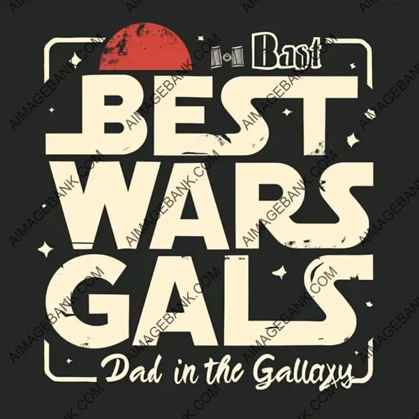 Star Wars Font Banner &#8211; &#8216;Best Dad in Galaxy&#8217;