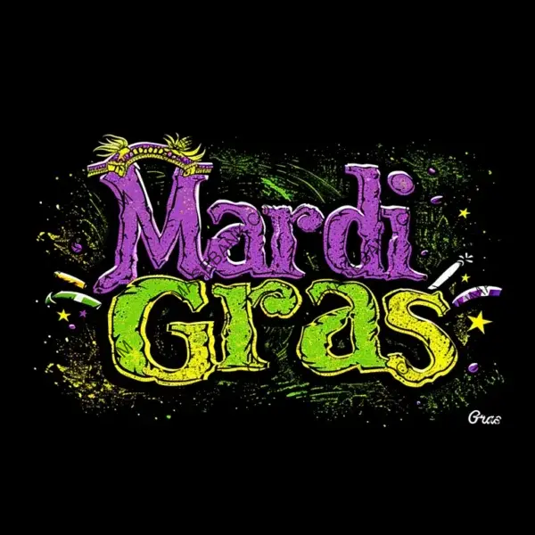 Mardi Gras T-Shirt Design in Purple and Green &#8211; Banner