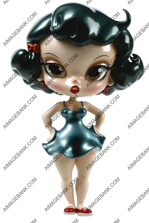 Shiny Front View of Betty Boop: Cute Figurine Art