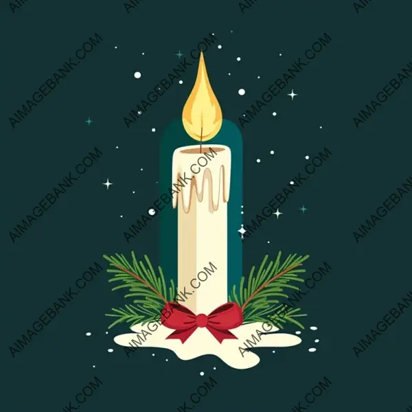 Flat Illustration of Christmas Candle: Simple Design