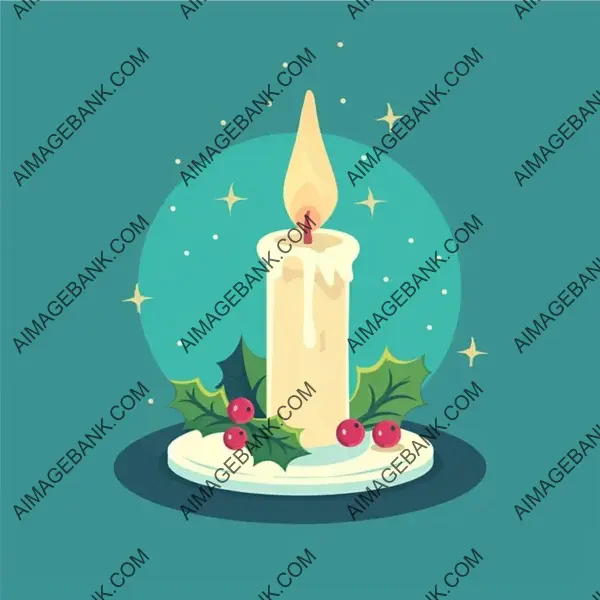 Christmas Candle: Simple Flat Illustration