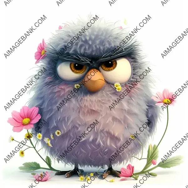 Super Funny Grumpy Birds and Flowers: Playful Illustration