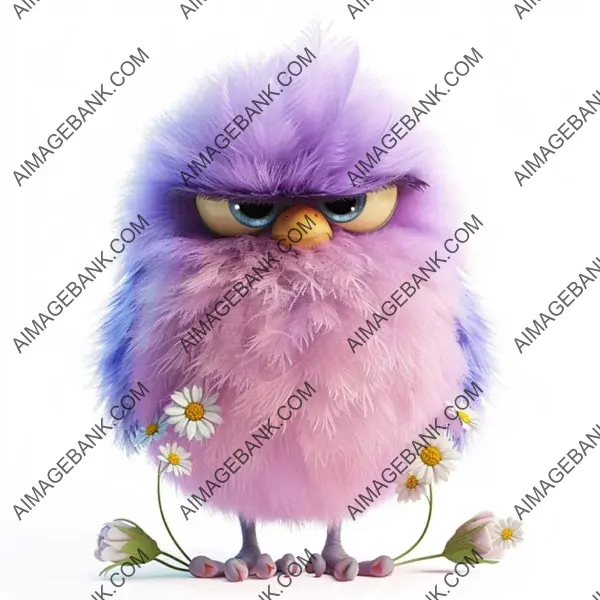 Humorous Design: Super Funny Grumpy Birds and Flowers