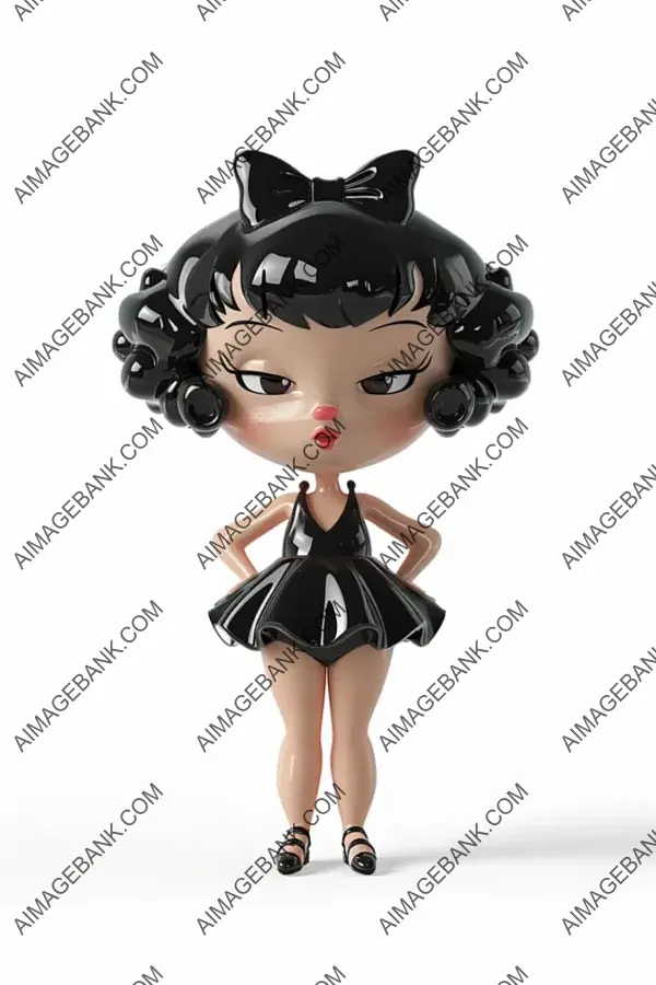 Cute Figurine Style Betty Boop with Shiny Front View &#8211; Cartoon