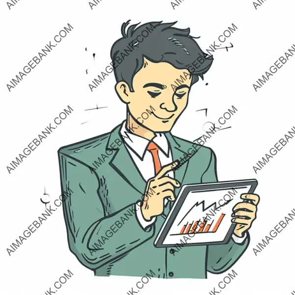 Stock Price Analysis by Businessperson &#8211; Cartoon