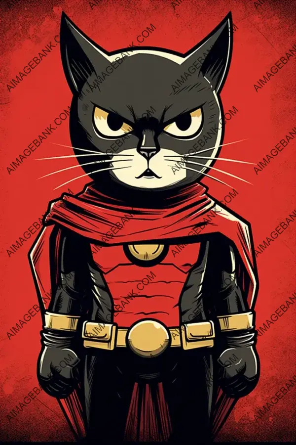 Superhero-Style Comic Design of a Cat &#8211; Cartoon